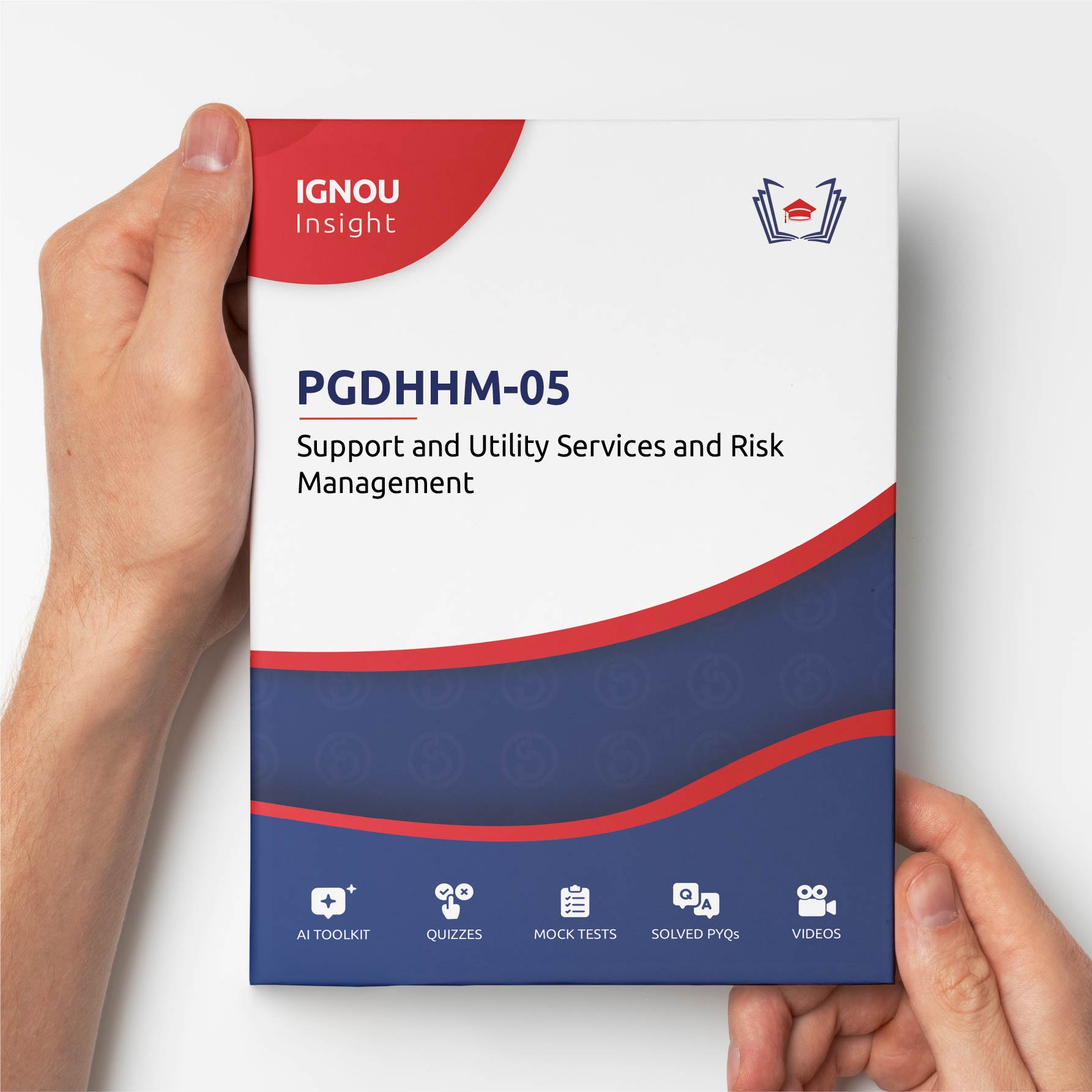Since PGDHHM-05: Support and Utility Services and Risk Management is a complicated subject, simply checking the question papers might not be enough to pass easily. You might want to consider getting the below guidebook which takes each and every question in the past 20 question papers and performs a thorough research and analysis on it to tell you the exact probability of which questions were repeated the most and are most likely to appear in your exams! Whats more is that all the questions from the below question papers will be solved and explained in the book in simple language so you can study and pass easily.