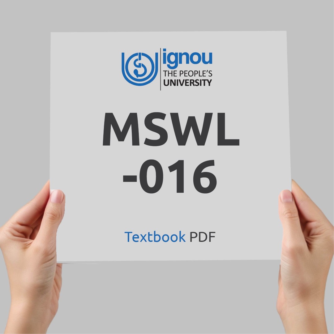 IGNOU MSWL-016 Study Material & Textbook Download